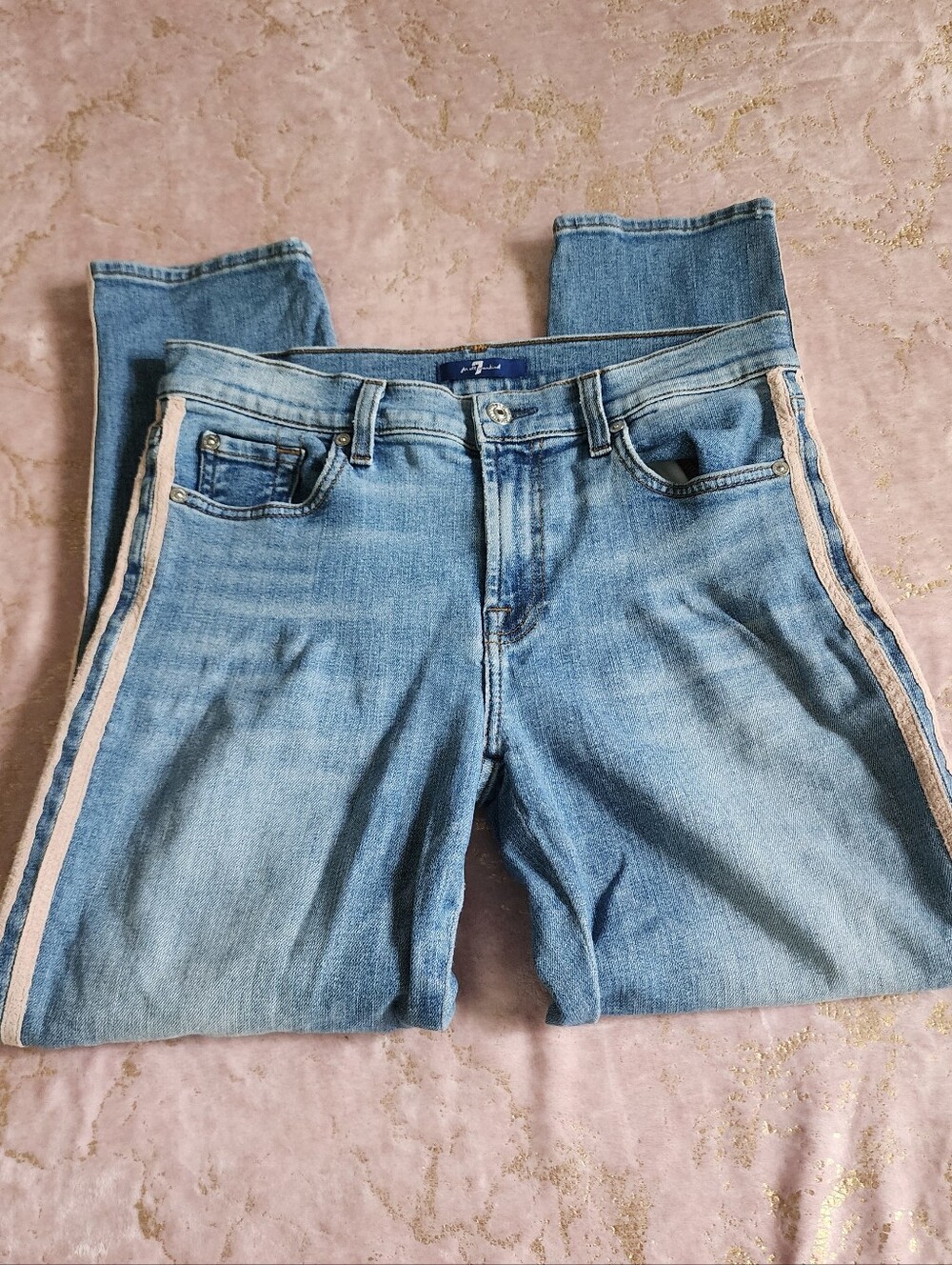 7 FOR ALL MAMKIND | Light Blue Denim Jeans - Picture 4 of 15